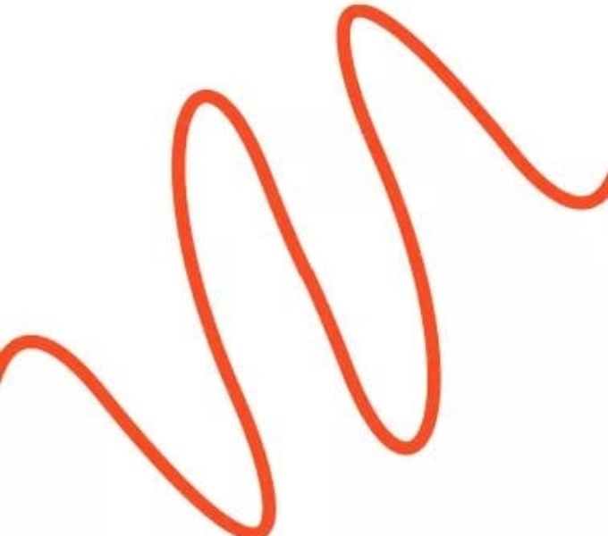 A red squiggly line against a white background. 